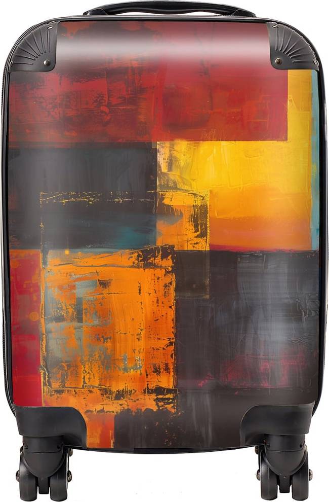 Warren Reed Warren Reed Designer Mini Cabin Golden Blocks of Abstract Suitcase