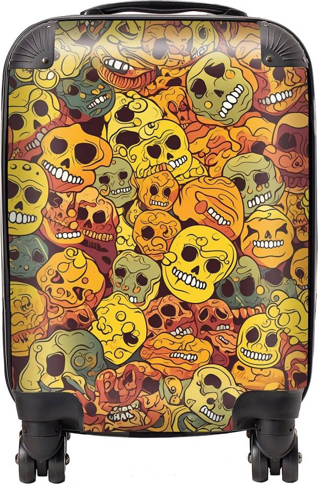 Warren Reed Warren Reed Designer Mini Cabin Autumnal Skulls Pattern Suitcase
