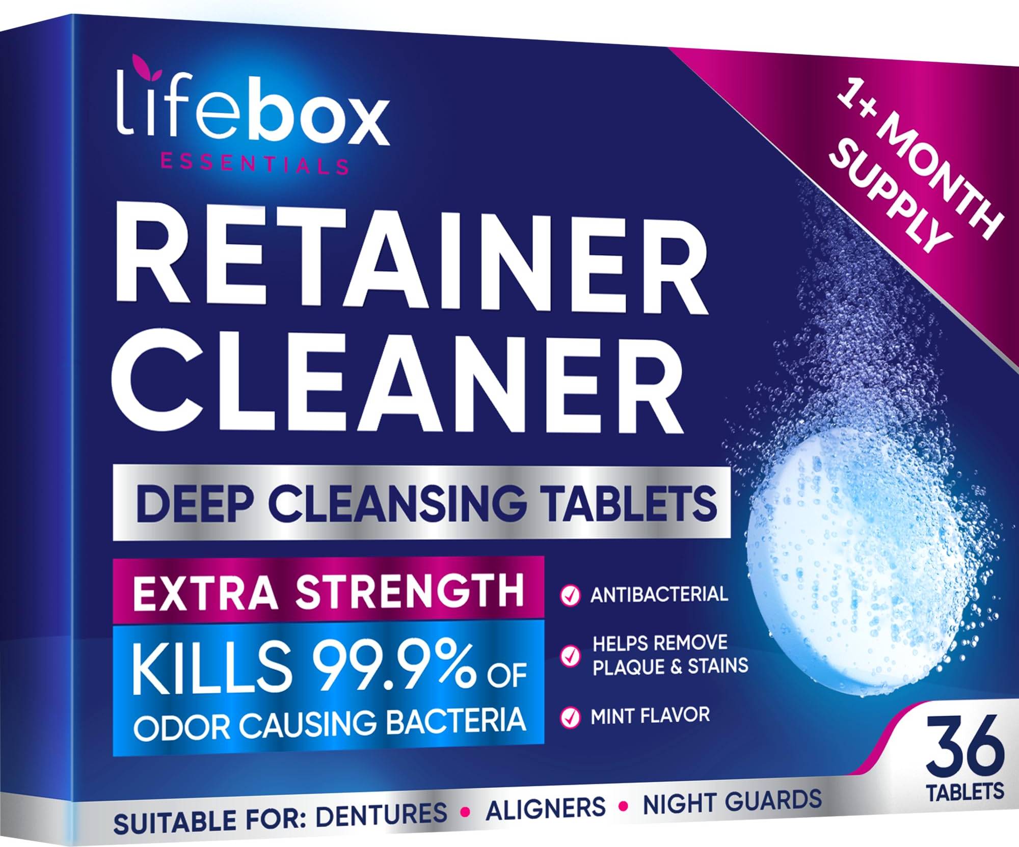 Dentures Essentials Retainer Cleaner Tablets 36 Denture Cleaning Tablets