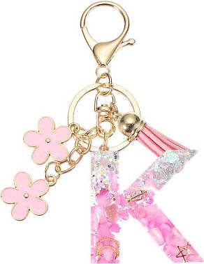 Uxcell Alphabet Initial Letter Keychain - Pink