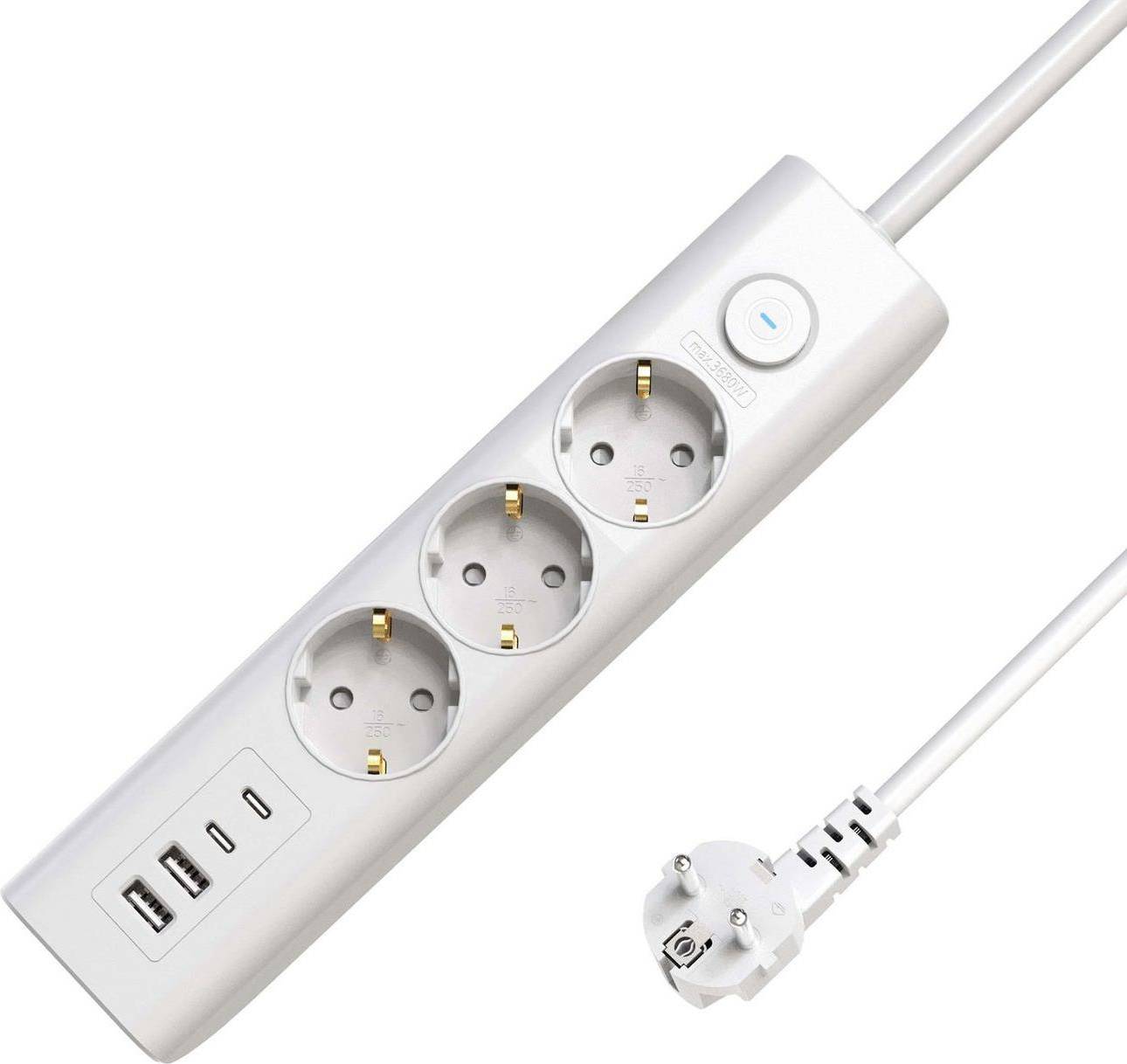 MicroConnect 3-Way USB Schuko Power Strip