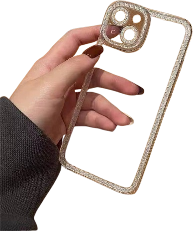Shein Rhinestone Decor Clear Phone Case for iPhone