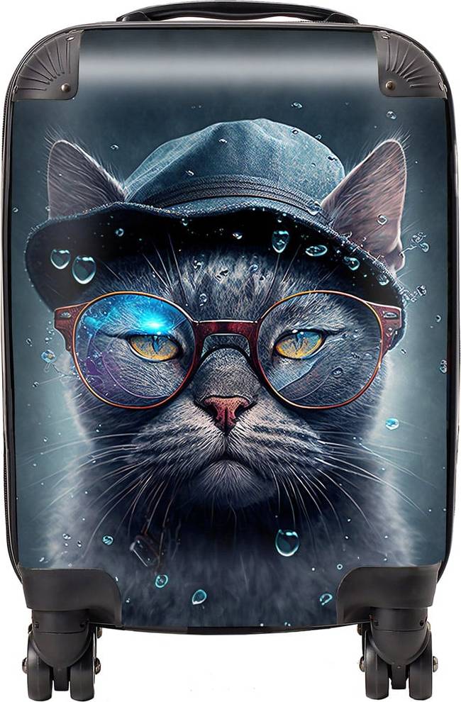 Warren Reed Russian Blue Cat Splashart Suitcase Multi Small