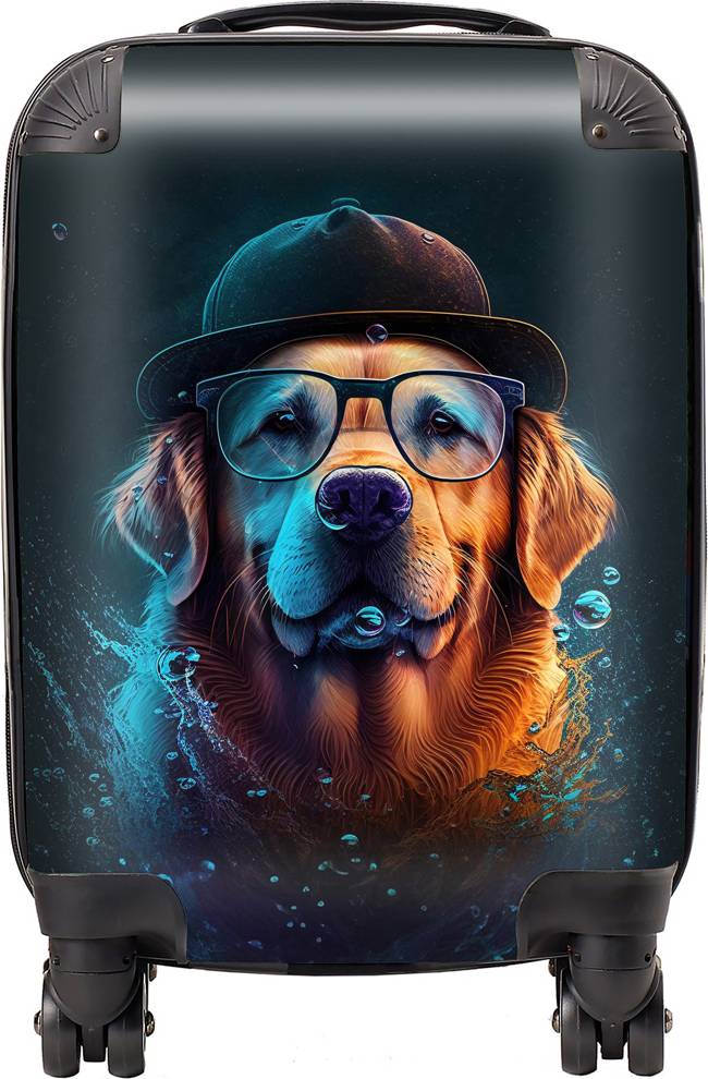 Warren Reed Golden Retriever Dog Splashart Suitcase Multi Small
