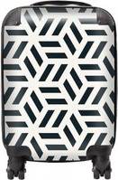 Warren Reed Geometric Monochrome Hexagonal Pattern Suitcase Black