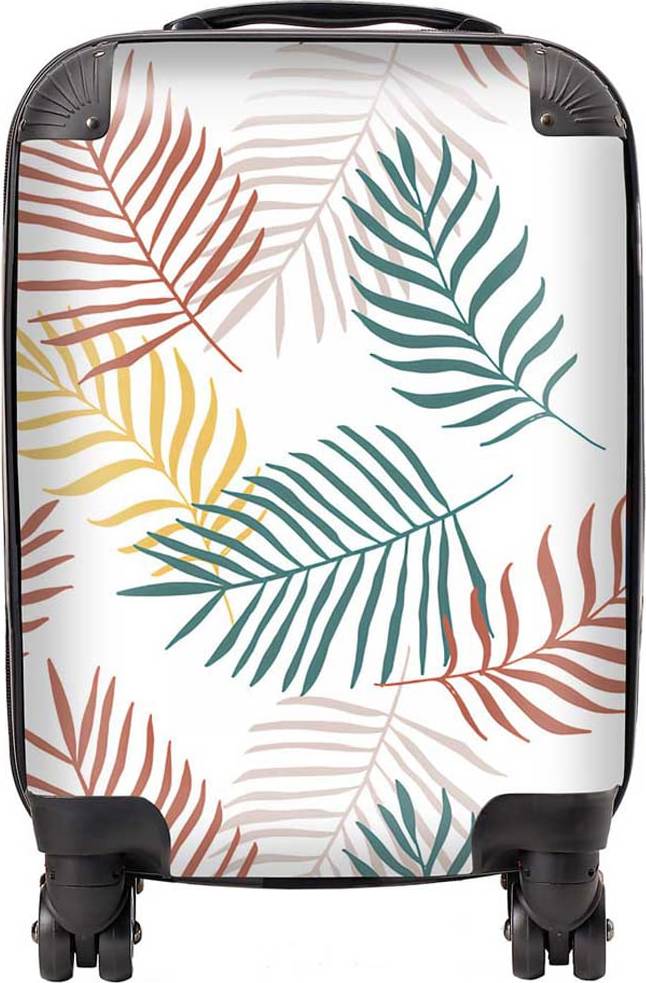 Warren Reed Palm Branches In Natural Colours Suitcase Green