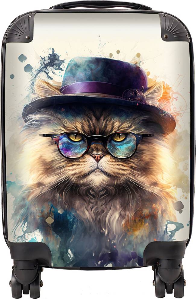 Warren Reed Persian Cat Splashart Suitcase Multi