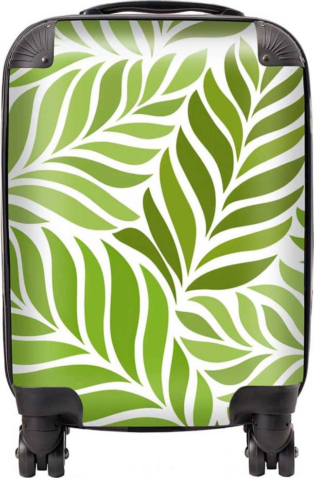 Green Leaf Pattern Suitcase Small