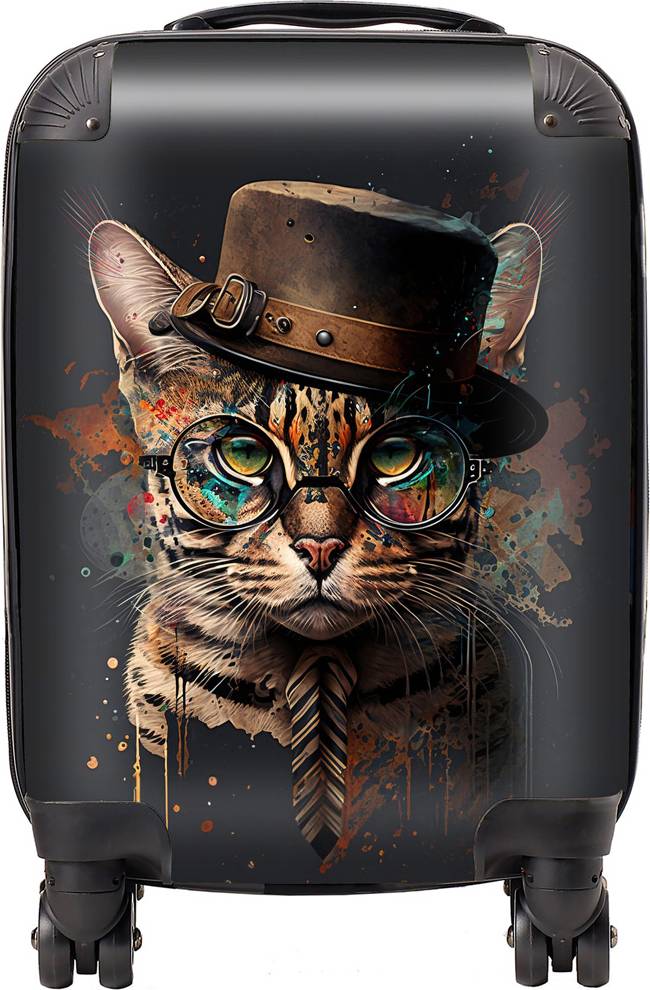 Warren Reed Bengal Cat Splashart Suitcase Multi