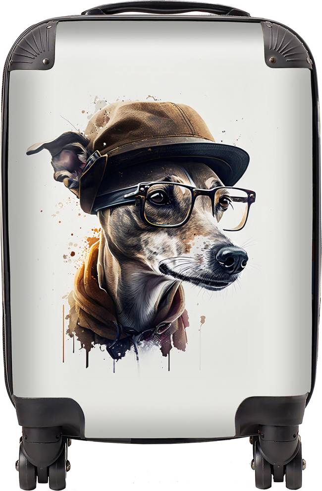 Warren Reed Whippet Dog Splashart Suitcase Multi