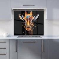 Warren Reed Giraffe Face Splashart Kitchen Splashback 700mm x 750mm Splash Guard 70cm