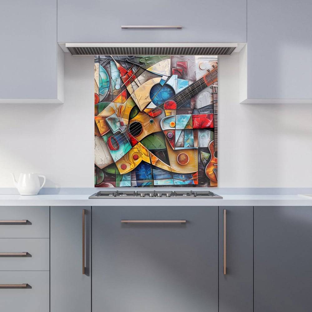 Warren Reed Melody Of Shapes Picassos Instruments Glass Kitchen Splashback 75 x 70 cm Splash Guard