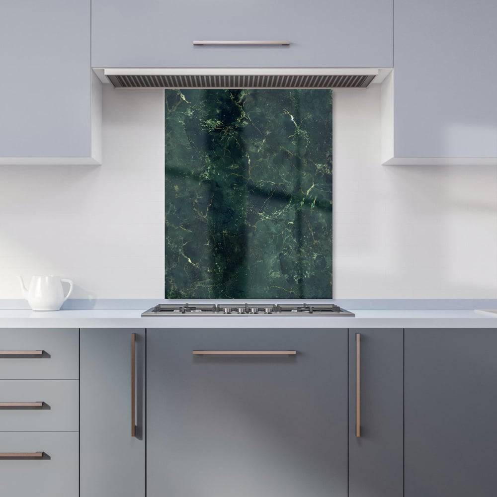 Warren Reed Deep Green Quartz Effect Glass Kitchen Splashback 75 x 60 cm Splash Guard
