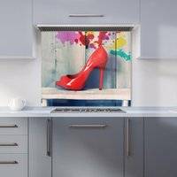 Warren Reed Retro Red Shoes Kitchen Splashback W700mm x H750mm Splash Guard