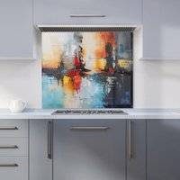 Warren Reed City In Abstract Kitchen Splashback 700mm x 650mm Splash Guard
