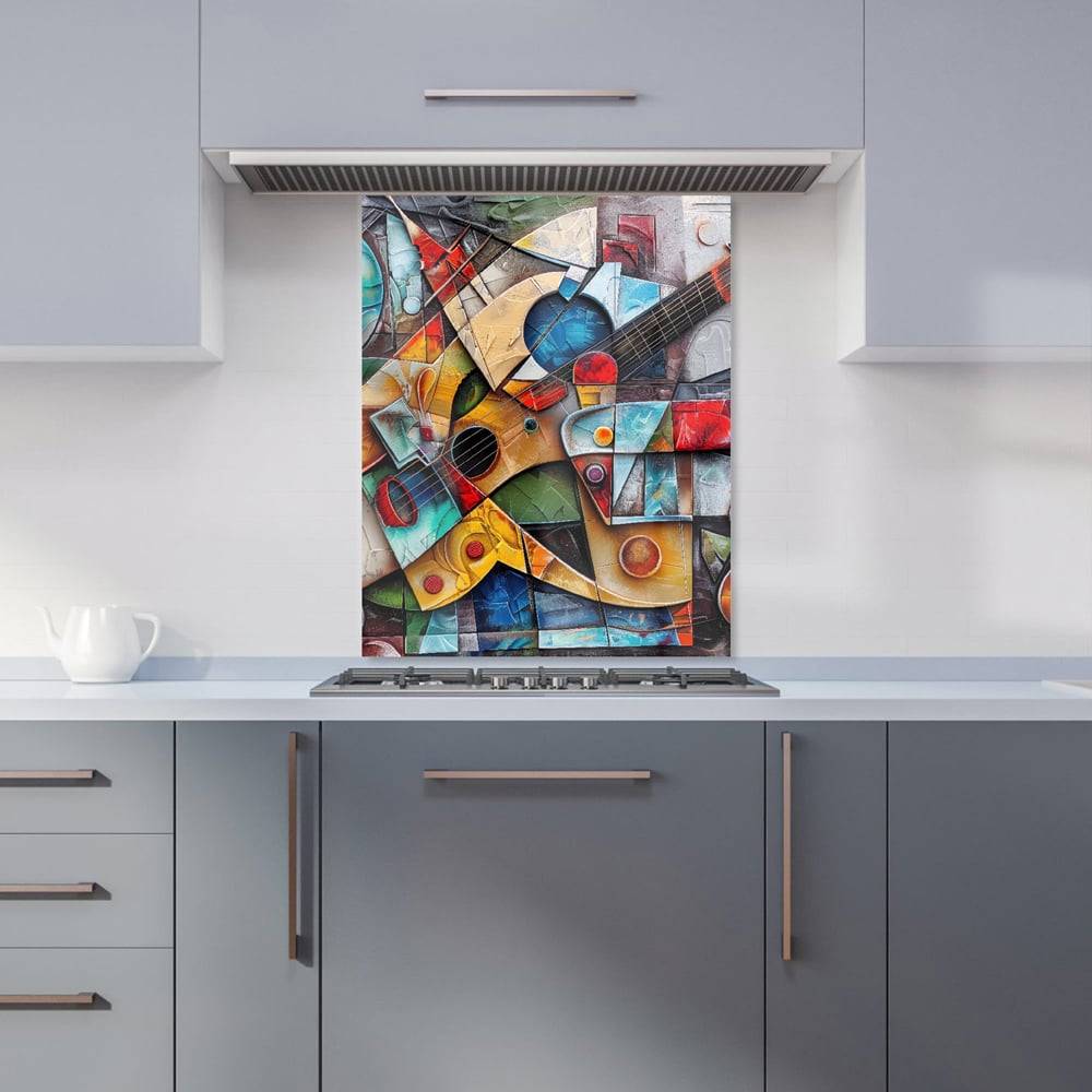 Warren Reed Melody Of Shapes Picassos Instruments Glass Kitchen Splashback 75 x 60 cm Splash Guard
