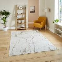 Think Rugs Mirage MR15 Metallic Effect Yarn Rug Cream Beige