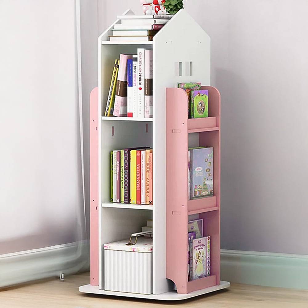 Pink Rotating House Frame Bookshelf