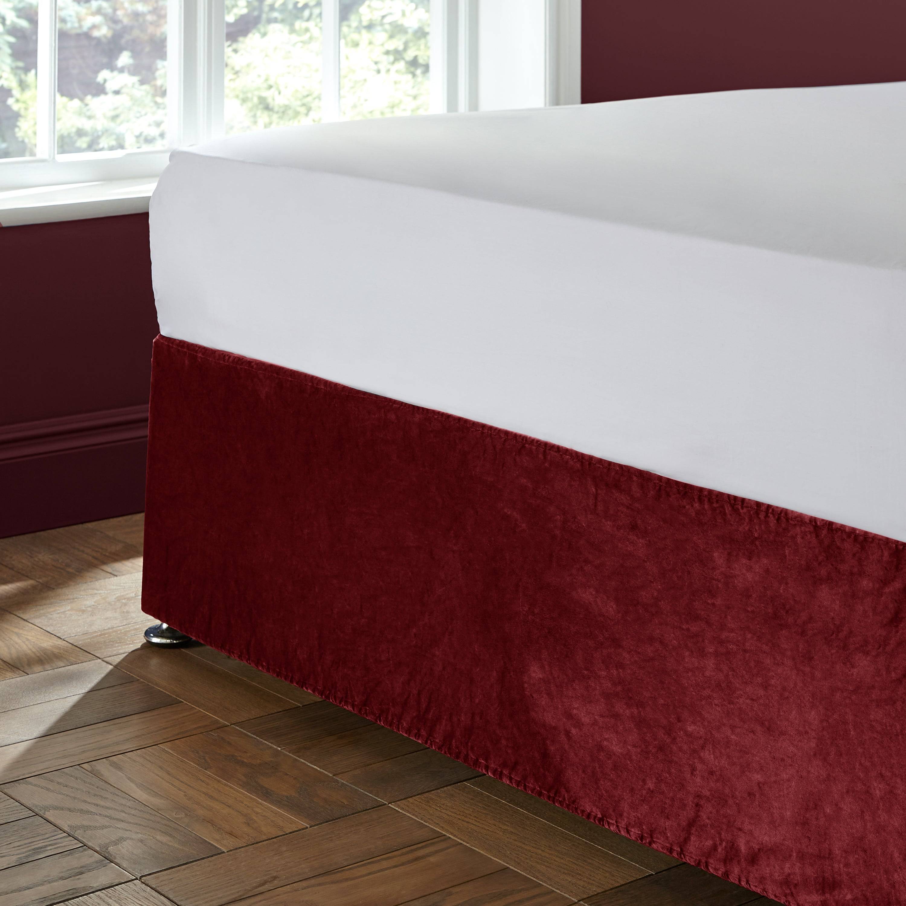 Kingsley Matte Velvet Divan Base Bed Wrap - Raspberry