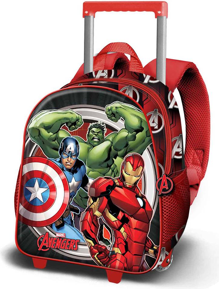 Small 3D Backpack With Wheels Almighty - Rood