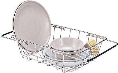 Drying Rack Expandable Dishes Over The Sink Adjustable Arms