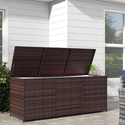 OutSunny Outdoor Storage Box with Inner Liner 70.9 In W x 28.7 In H x 23.6 In D