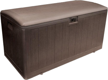 Plastic garden storage box Plastic Development Group 105-Gallon Resin Outdoor Storage Deck Box Java Brown