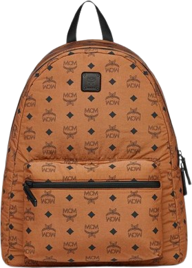 MCM Stark Packable Backpack In Monogram Nylon Medium - Cognac