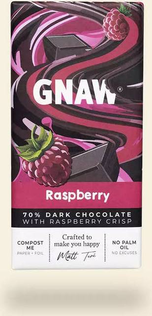 Gnaw 70% Dark Raspberry Chocolate Bar