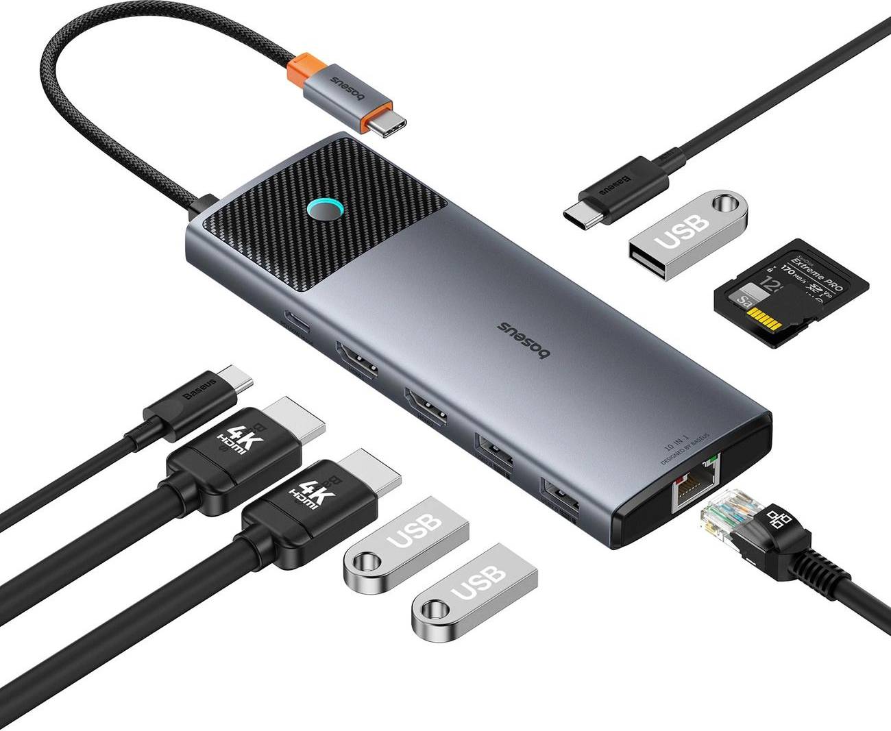 Baseus Hub 10in1 Multifunktionel Adapter
