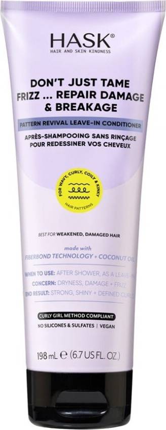 Leave in conditioner for curly hair Hask Pattern Revival Leave-In Conditioner 198ml