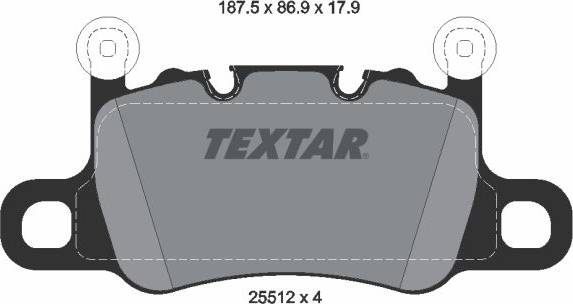 Textar Brake Pad Set Disc Brake 2551205