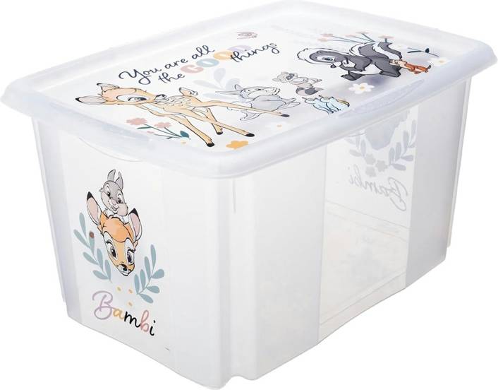 Keeeper Bambi Turn Around Stackable With Lid 45 Litre Transparent Storage Box