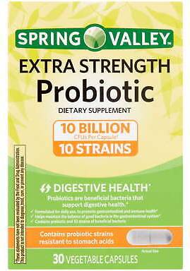 Spring Valley Extra-Strength Probiotic Vegetable Capsules 30 Count 30 pcs