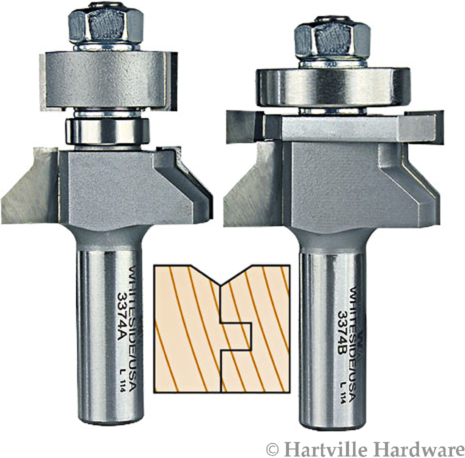 Whiteside Router Bits 3374 Vee Panel Set
