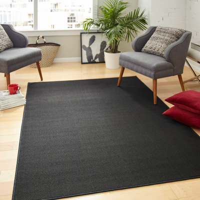 Carpet cleaner spot cleaner Mohawk Home Cleaner Loop 5 x 7 ft Tufted Polyester Rectangular Indoor Solid Spot Area Rug Black