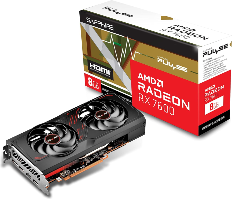 Pilgrim AMD Radeon RX 7600 Gaming Graphics Card 8GB GDDR6