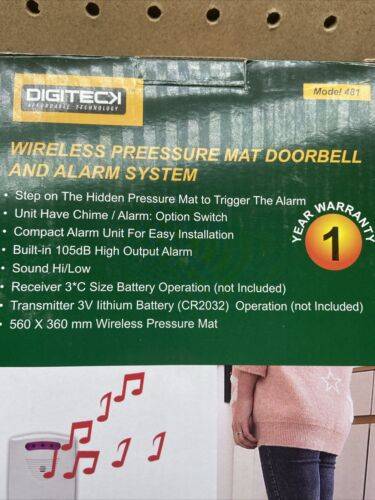 White Tech Wireless Pressure Mat Doorbell Alarm System