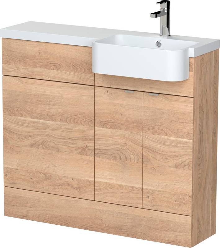 Combination toilet vanity unit Hudson Reed 1000mm Combination Unit Right Hand Semi Recessed Basin