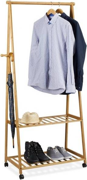 B2X Bamboo Natural Clothes Rack 84x166cm