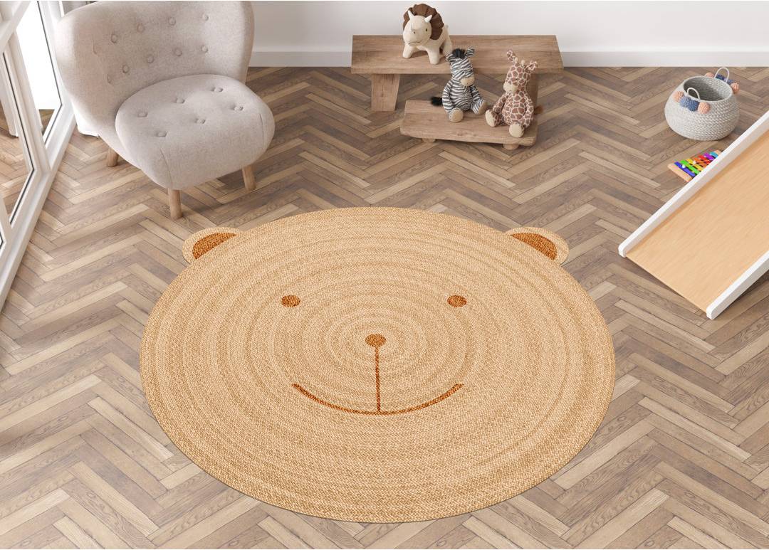 Brayden Studio Round Canelo Vinyl Machine Printed Area Rug Round 4'11.1"