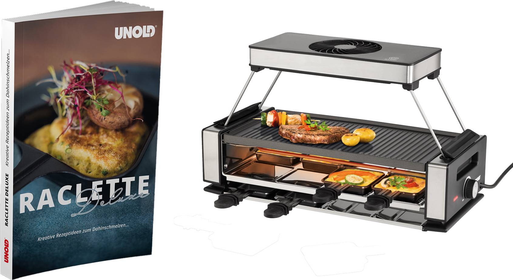 Raclette Unold Raclette Smokeless inkl Raclette Rezeptbuch 1200W