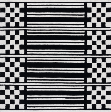 Ebern Designs Square 6' Area Rug Black
