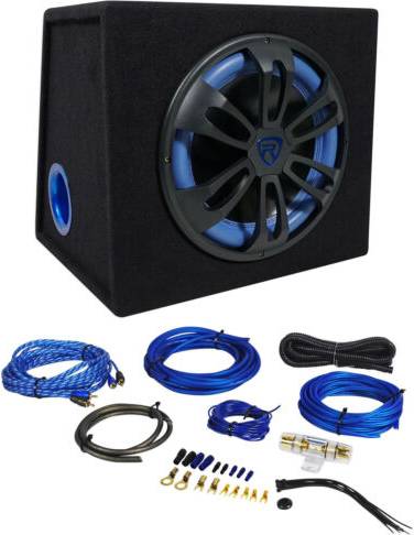 Powered subwoofer car Rockville RVB12.1A 12 Inch 500W Powered Car Subwoofer Sub Enclosure Box Amp Kit
