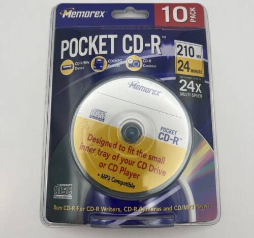 210MB 24 Minute 3 Inch Pocket CD-R Discs 24x Speed 10 Pack