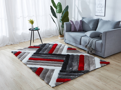 MDA MDA Rugs Mateos 8 x 10 ft Polyester Gray/Rectangular Indoor Stripe Area Rug Gray