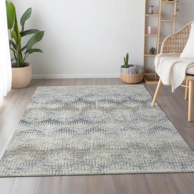Addison Rugs Mayfield AMF80LI 3 x 5 Ft Flatweave Polyester Linen Rectangular Indoor Abstract Machine White