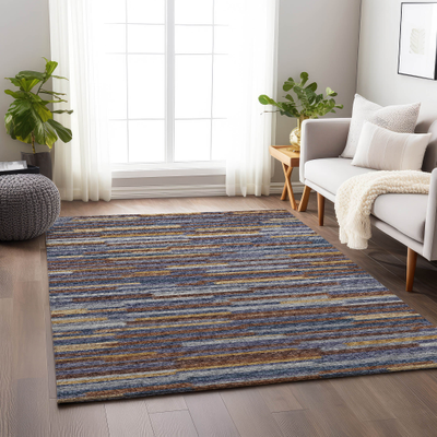 Addison Rugs Mayfield AMF114LA 9 x 12 ft Flatweave Polyester Landscape Rectangular Indoor Geometric Machine Green