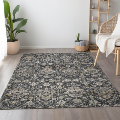 Addison Rugs Mayfield AMF94 Gray 3 x 5 Indoor Premium Machine Washable Rug Gray