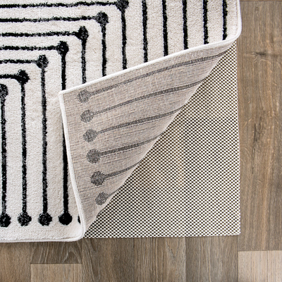 World Rug Gallery Cushioned Non Slip Rug Pad for Hard Surfaces 5 x 7 Beige